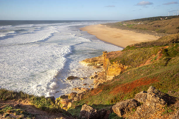 istock Beach in Nazare, Portugal. 2213584937