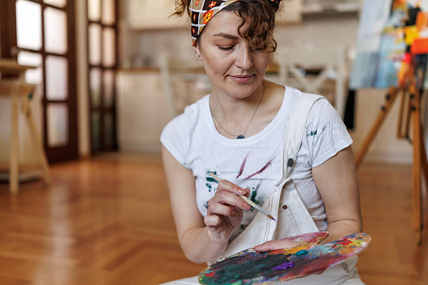 istock Female artist preparing to paint 2213589646