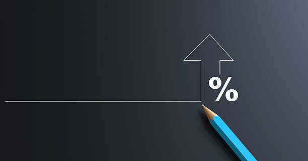istock Icon percentage symbol upward direction 2213589999