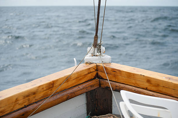 Detail of rigging of tall ship. Rope in pulley.See also my LB: