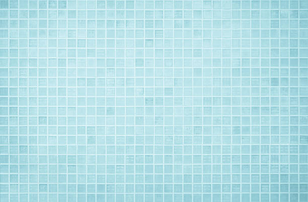 istock Blue light ceramic wall chequered and floor tiles mosaic background in bathroom, kitchen. Design pattern geometric with grid wallpaper texture decoration pool. Simple seamless abstract surface clean. 2213615410