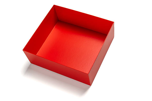istock Minimalist Red Box on Black Background - Stylish Open Design for Creative Projects 2213627076