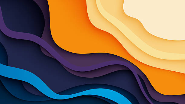 istock Colorful abstract paper cut background with smooth wavy layers in warm and cool tones 2213632667