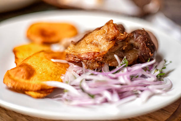 Chicharron peruano,  pork fried, peruvian food