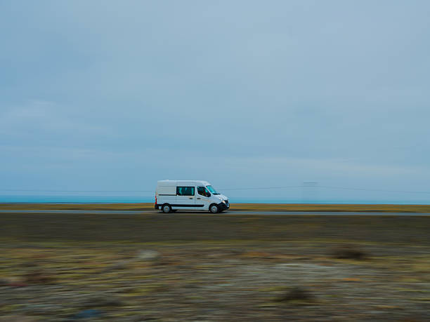 istock Camper van on scenic Route 1 road in Iceland 2213642975