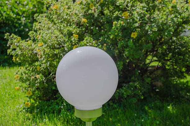 street round light on lawn. High quality photo