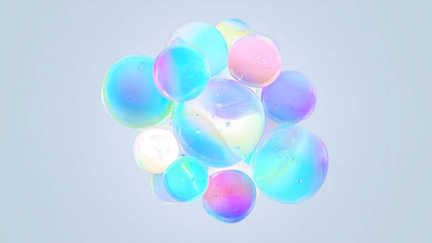istock A dreamy 3D composition of iridescent pastel bubbles 2213648678