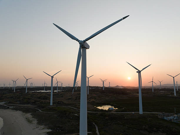 istock Wind power station, sunset landscape 2213649046