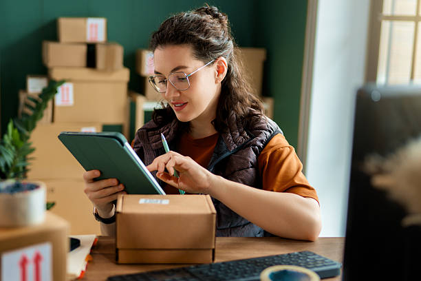 istock Woman working in a warehouse 2213649174