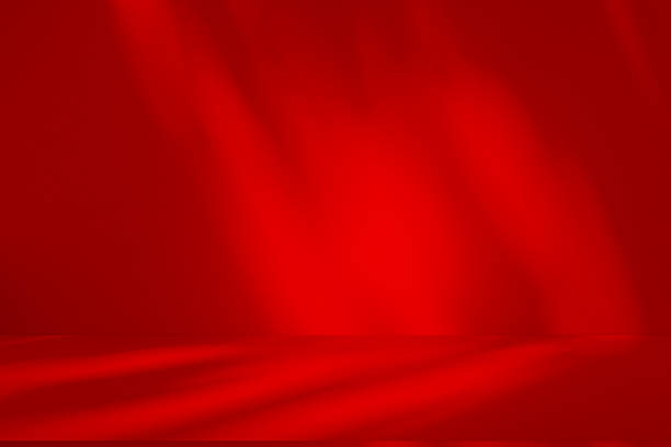 istock Wall interior background, studio and backdrops show products.with shadow from window color red . background for text insertion and presentation product 2213649272