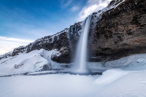 istock Famous Seljalandsfoss waterfaal on Iceland during winter 2213650788