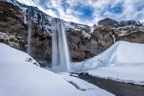 istock Famous Seljalandsfoss waterfaal on Iceland during winter 2213650865