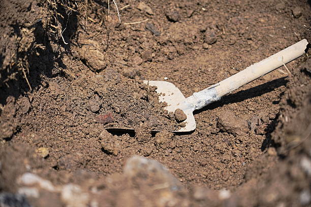 istock Manual demolition work of foundation pits 2213655312