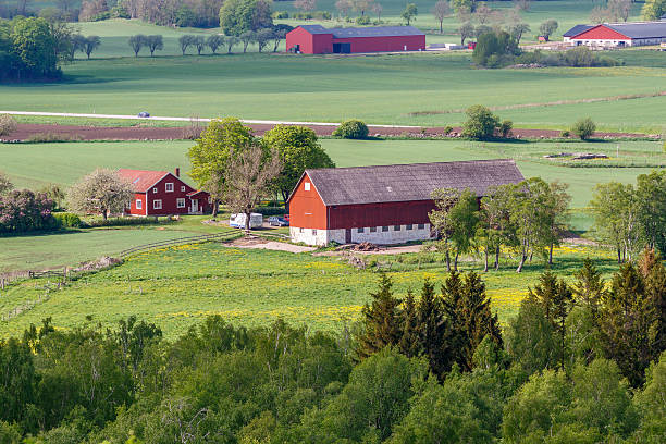 istock Rural view of a farm and fields 2213659636