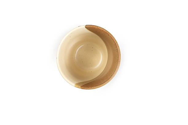istock Top view, Beige and brown coffee cups with dots isolated on a white background. Template for food design, and banner. 2213664579