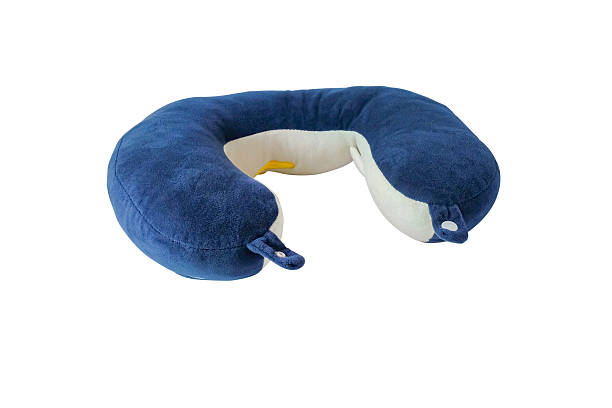 istock fabric travel neck pillow on white background. 2213668413