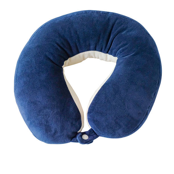 istock fabric travel neck pillow on white background. 2213668420