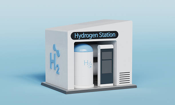 istock Hydrogen Fueling Energy Station Mock up. 3D Rendering. 2213689481