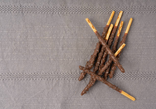 Pocky isolated on yellow background
