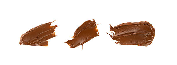 istock Chocolate Smear Isolated, Melted Chocolate Texture on White Background, Chocolate Sauce Pattern 2213693455