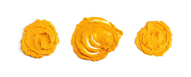 istock Orange Hummus Smear Isolated Spicy Tahini Spread 2213693477