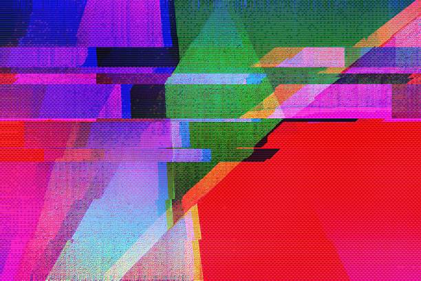 istock Colorful Glitch Art in Neon Red, Blue, Green for Modern Y2K Aesthetic 2213693768