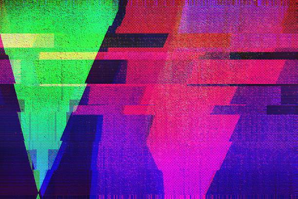 istock Glitch Art with Neon Green, Pink, Blue for Retro 80s, Y2K Aesthetic 2213693924
