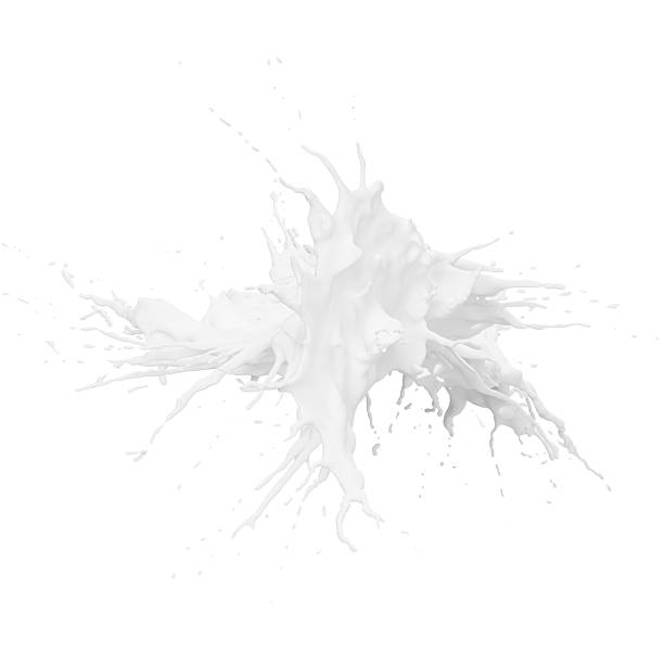 istock vibrant splash of milk captures movement against a stark white backdrop, creating an abstract shape and conveying a sense of energy and fluidity in the moment. 3d render 2213694112