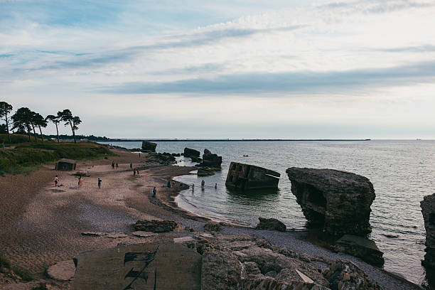 Karosta Beach with Submerged Bunkers, Liepaja, Latvia