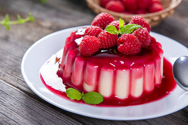 istock Delicious panna cotta dessert with raspberries sauce 2213709331