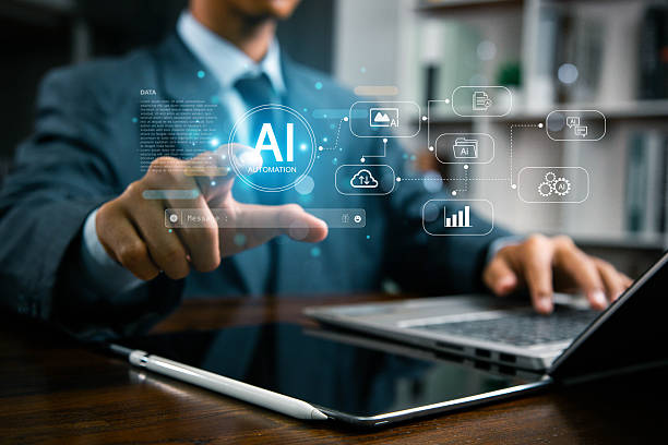 istock The concepts of artificial intelligence, artificial intelligence automation, simplified and growing business process automation,data analysis, research, planning, job creation, and workflow management 2213712030