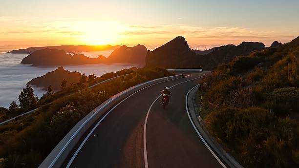 istock Motorcycle Driver Riding in High Mountain Landscape. 2213719854