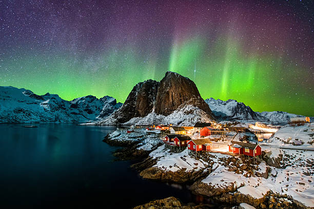 istock Aurora borealis over Hamnoy in Norway 2213727873