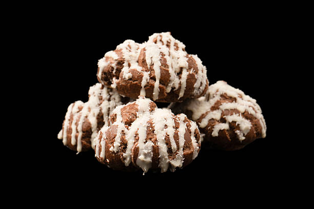 Sweet chocolate cookies isolated on a white background.