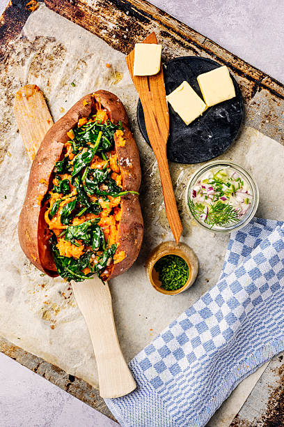 istock Roasted Sweet Potato with Spinach. 2213735509