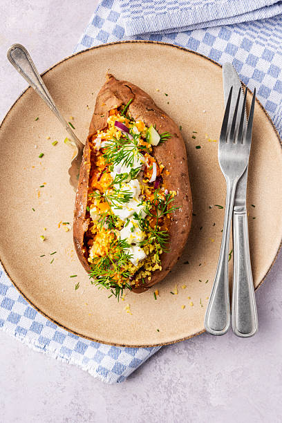 istock Baked sweet potato 2213735568