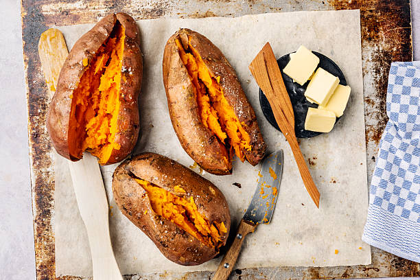 Baked sweet potatoes