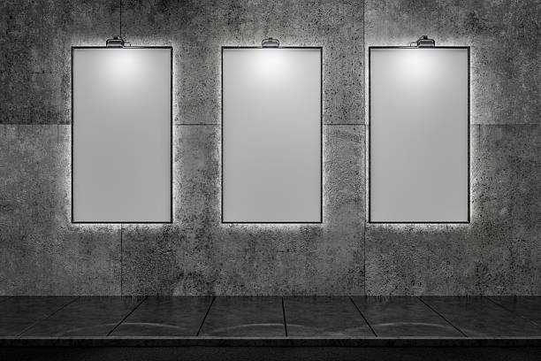 istock Blank advertising space on street wall. Vertical poster for your design. Vertical billboard on city street wall during daytime. Wall space for your brand logo. Blank billboard on metal wall. 3D render. 2213735986