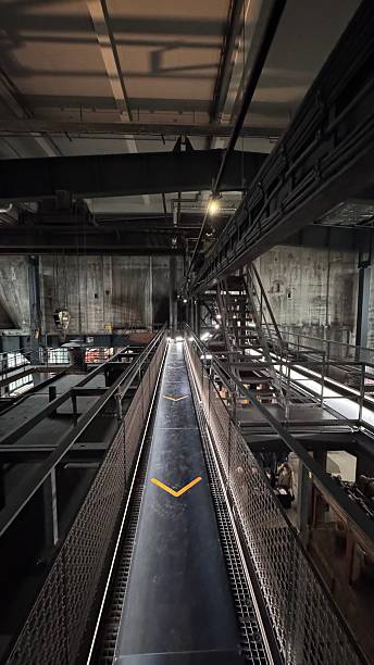 Shaft Tower of The Zollverein Coal Mine Industrial Complex. It is a large former industrial site in the city of Essen, North Rhine-Westphalia, Germany. It has been inscribed into the UNESCO list of World Heritage Sites since December 14, 2001 and is one of the anchor points of the European Route of Industrial Heritage.