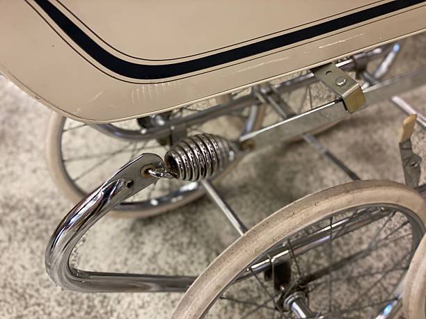 Retro Baby Carriage from the Sixties in close up.