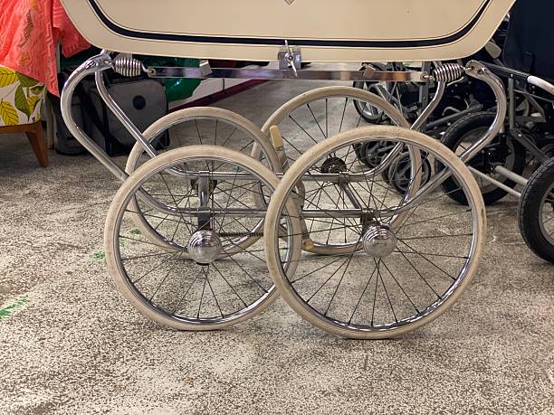 Retro Baby Carriage from the Sixties in close up.