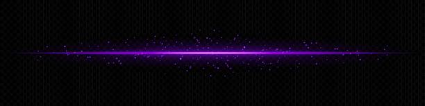 istock Pink horizontal light beam with scattered particles on dark transparent background. Ideal for magical effects, data transmission, or futuristic transitions. 2213743311