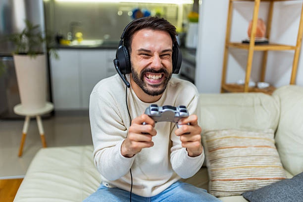 istock Headphones on. Game mode activated. 2213744739
