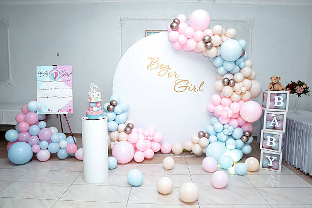istock Gender party decorations 2213744871
