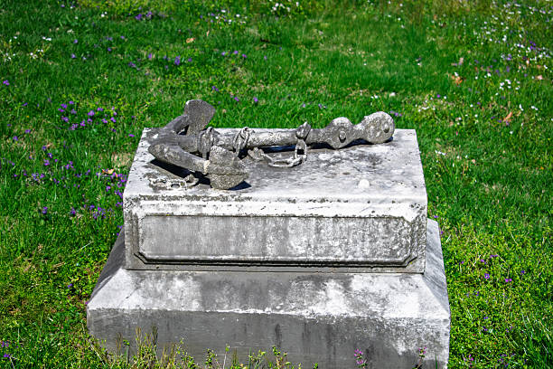 Marblehead, MA: Very Old Tombstone, Spring Grass