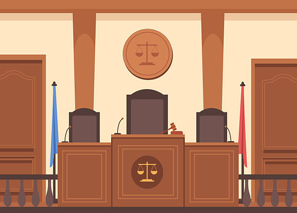 istock Empty court room with furniture. 2213759181