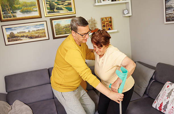 istock Senior mother Leaning On Her Son 2213761535