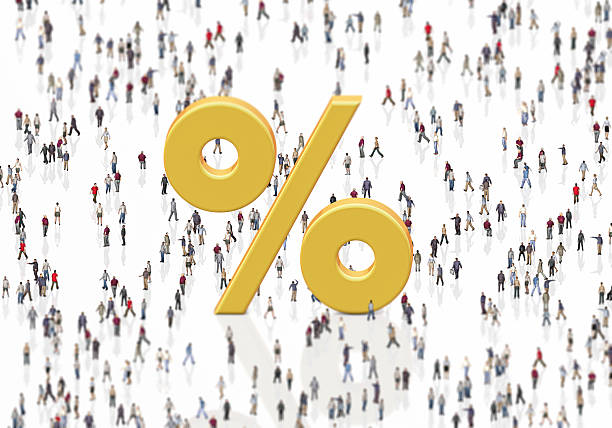 Percentage Symbol and Crowdfunding Concept