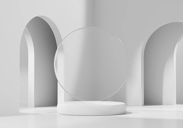 istock Minimal Modern White Podium Platform For Product Display Showcase 3D Rendering 2213765965