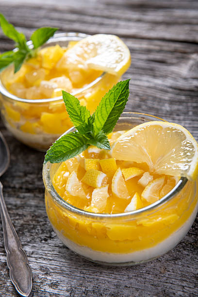 istock Tasty creamy dessert with lemon 2213769933